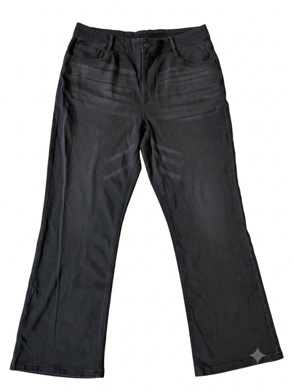 Halara Flex Denim High Waisted Flare Wide Leg Pants Black Jeans Women XL Petite